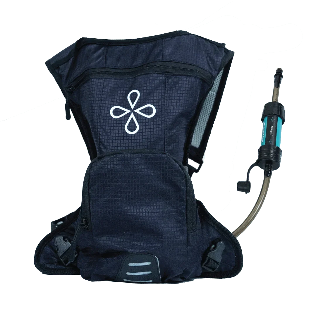 Puribag Adventure Pack - [hydration backpack with 2L water bladder and adaptable membrane filter kit]