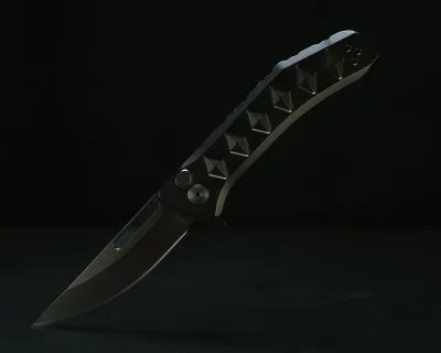 Kwaiken Folder- Anodized Black Handle, Black Nitride Blade, Textured Grip, Deep Carry Pocket Clip
