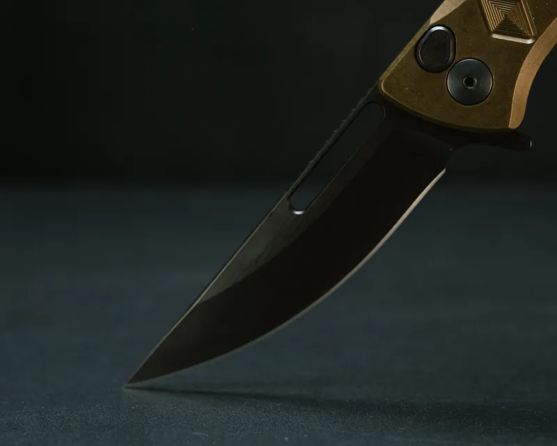 Kwaiken Folder- Anodized OD Green Handle, Black Nitride Blade, Textured Grip, Deep Carry Pocket Clip