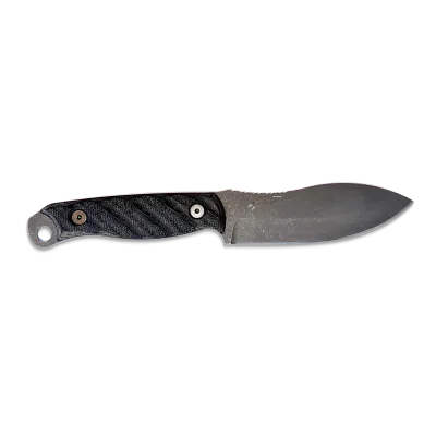 Half Face Blades Skinner Knife | Black Canvas Micarta