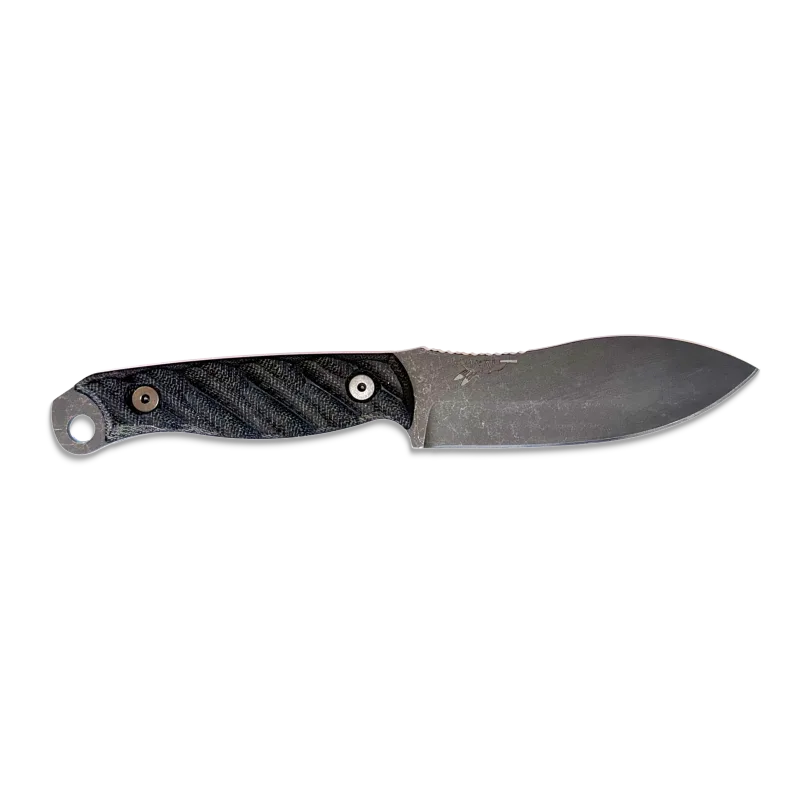 Half Face Blades Skinner Knife | Black Canvas Micarta